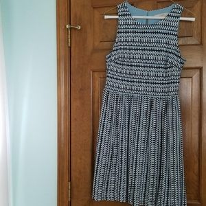 LOFT Baby Blue/Black/White Work to Weekend Dress
